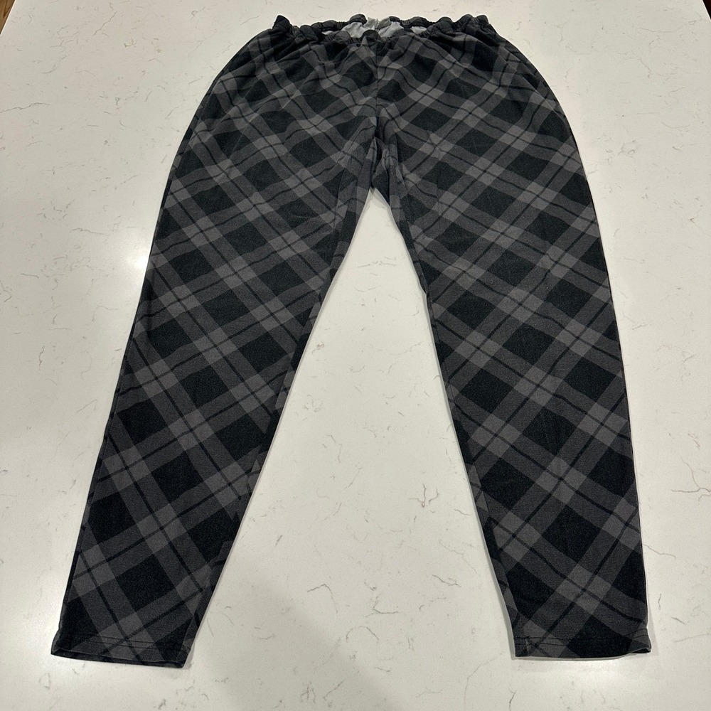 Bobbie Brooks Plus Size 2X Pajama Pants Black Grey Plaid Elastic Waist Lounge